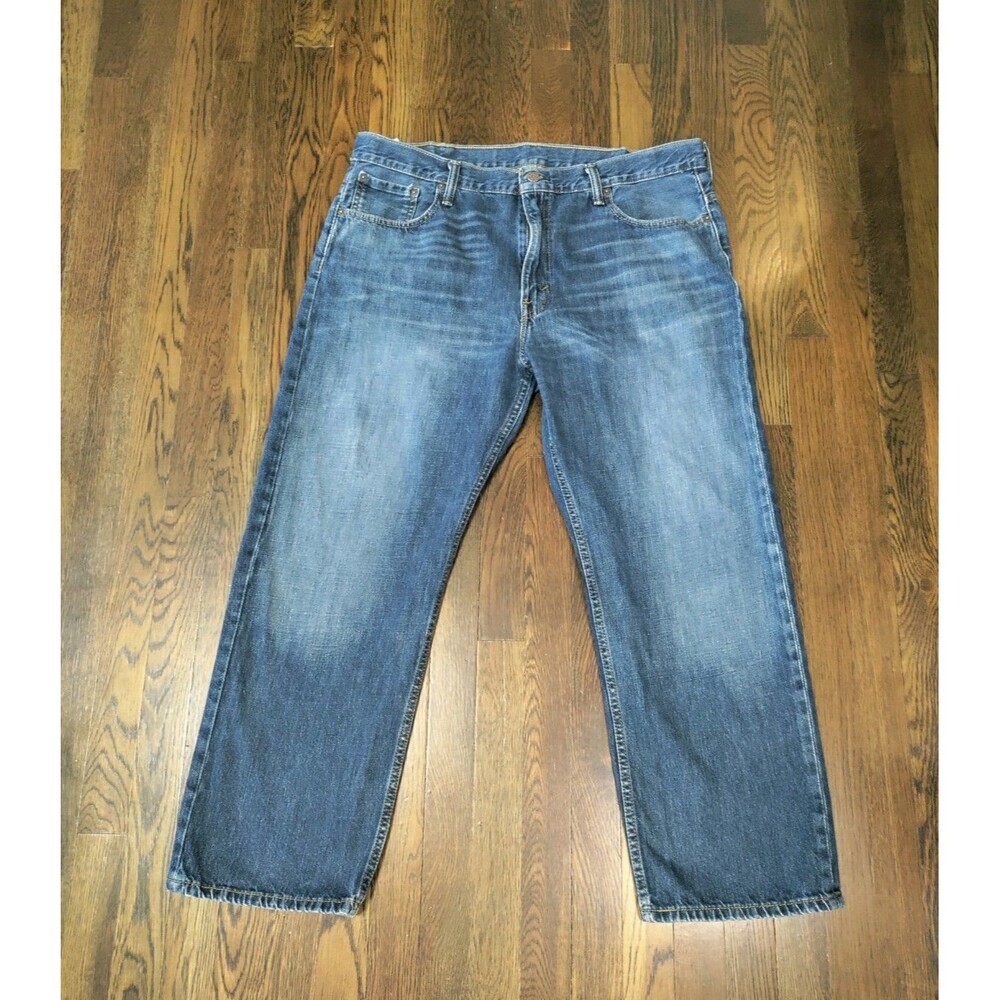 Levi's 569 Mens Jeans 38x30 Blue Medium Wash Loose Fit Straight Work 100% Cotton